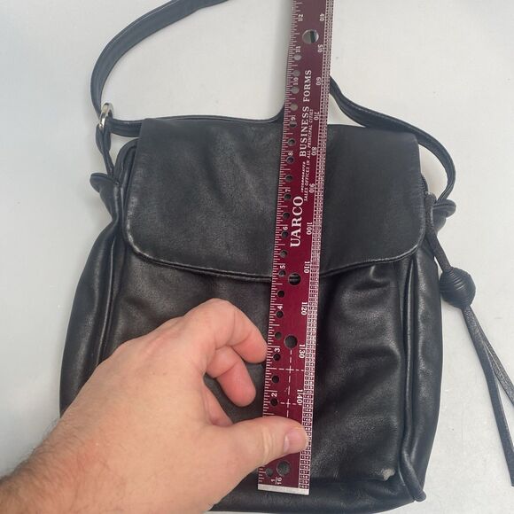 Bruno Rossi Black Italian Leather Crossbody Bag | 7x9x6” | Made in Italy | EUC - Picture 16 of 16